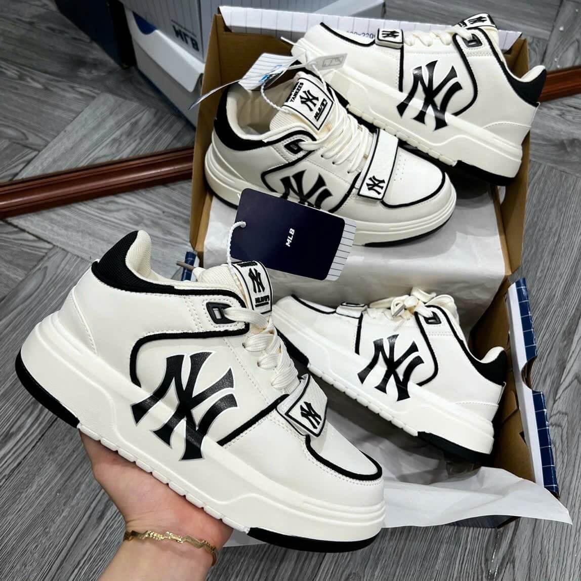 Giày Mlb Chunky Liner Mid New York Yankees Black ảnh Thật